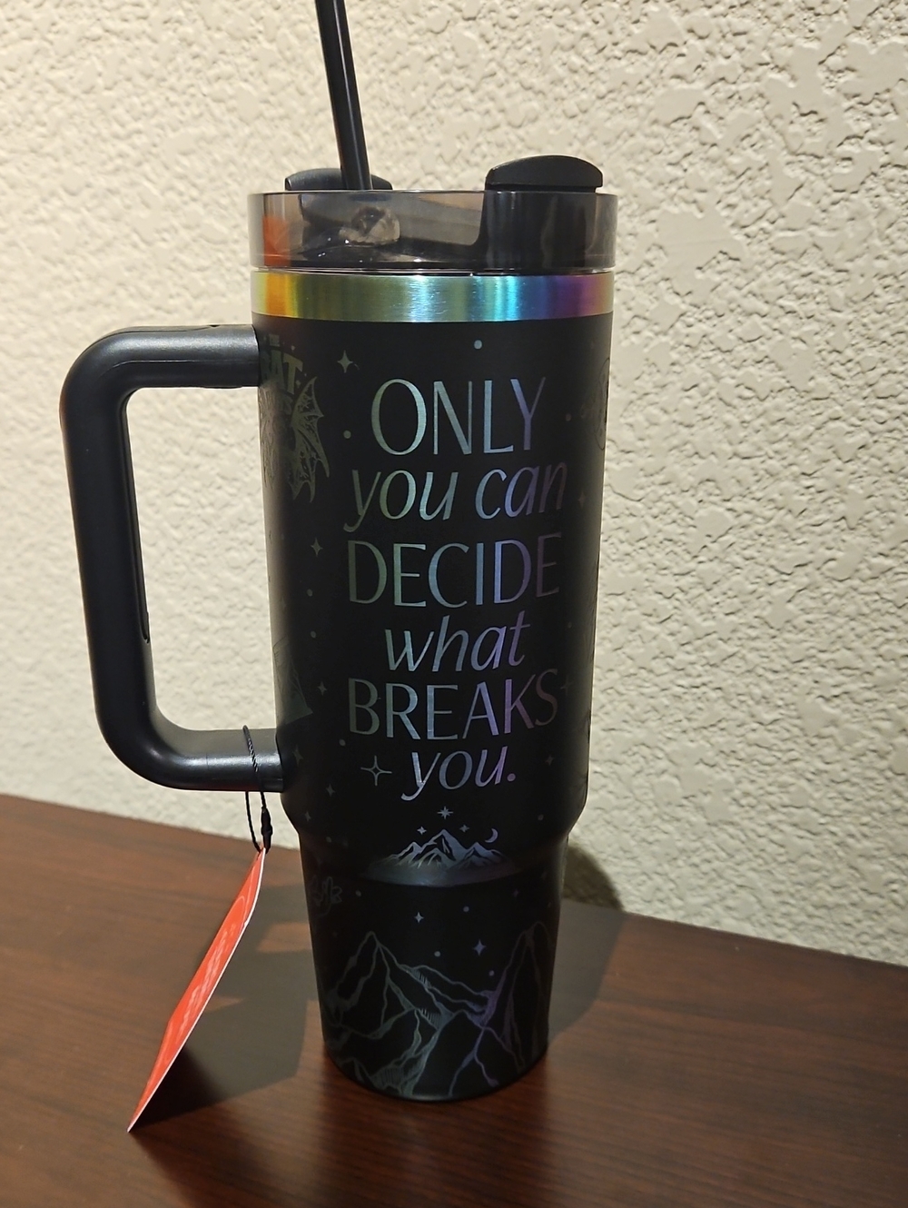 ACOTAR (A Court Of Thorns And Roses) Tumbler - Black & Rainbow Metallic - Picture 3 of 4